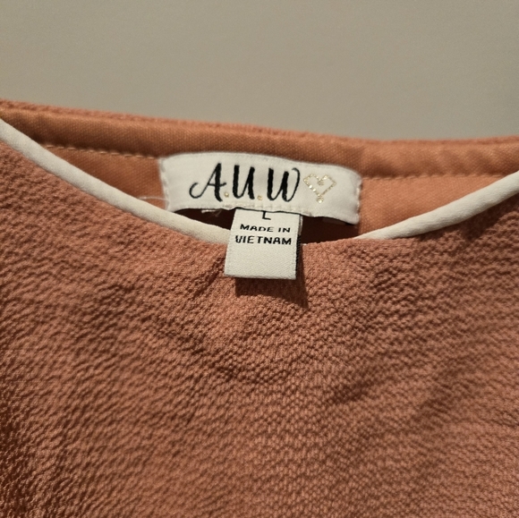 AUW Peach Jumpsuit with Tie Waist - Picture 2 of 4